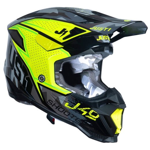 Шлем кроссовый JUST1 J40 SHOOTER (Hi-Vis зеленый глянцевый, L,  1560035-880-6466) pitbikemarket.ru