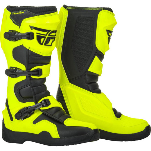 Мотоботы FLY RACING MAVERIK черные/Hi-Vis желтые 12" (47 EU) (2019) pitbikemarket.ru
