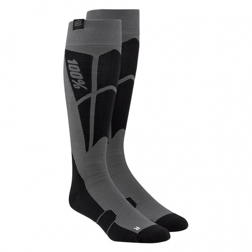 Носки 100% Hi-Side Performance Moto Socks черные / серые L/XL (24008-353-17) pitbikemarket.ru