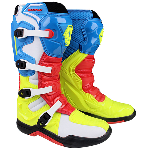 Мотоботы Scoyco MBM003 высокие синий/красный/желтый 40 pitbikemarket.ru