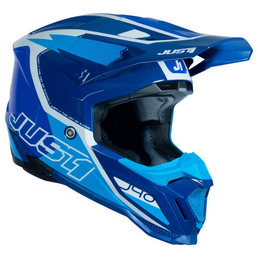 Шлем кроссовый JUST1 J40 FLASH (синий/белый матовый, S, 1560035-880-6305) pitbikemarket.ru