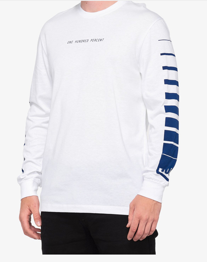 Футболка 100% Breakaway Long Sleeve Tee Взрослый, L, белый, 2019 (32111-001-12) pitbikemarket.ru