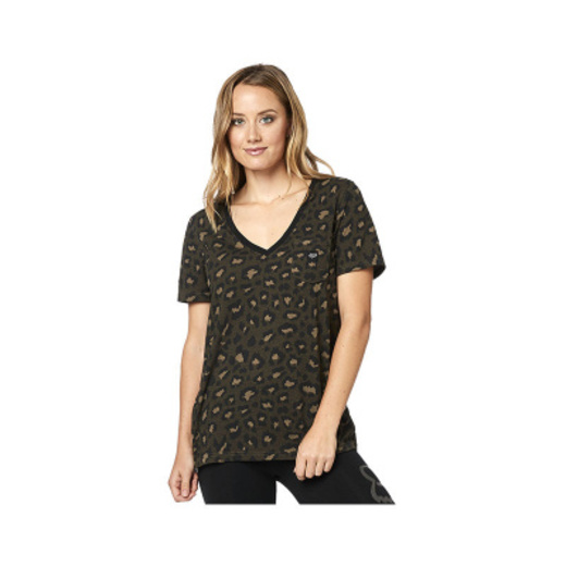 Футболка женская Fox Wild Child Vneck Dirt Женский, S, черный, 2020 (23565-117-S) pitbikemarket.ru