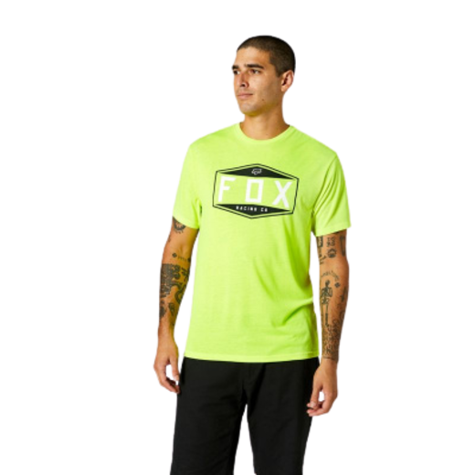 Футболка Fox Emblem SS Tech Tee Flow Yellow, XXL, 2021 (26972-130-2X) pitbikemarket.ru