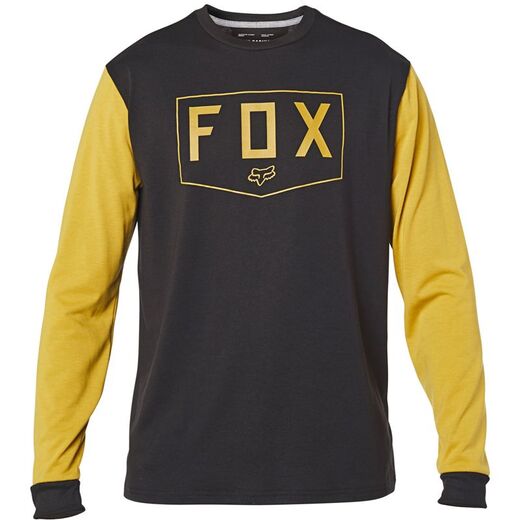Футболка Fox Shield LS Tech Tee Black/Yellow, L, 2020 (24120-019-L) pitbikemarket.ru