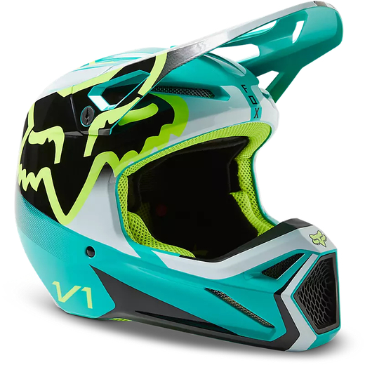 Мотошлем Fox V1 Leed Helmet (Teal, M, 2023 (29657-176-M)) pitbikemarket.ru